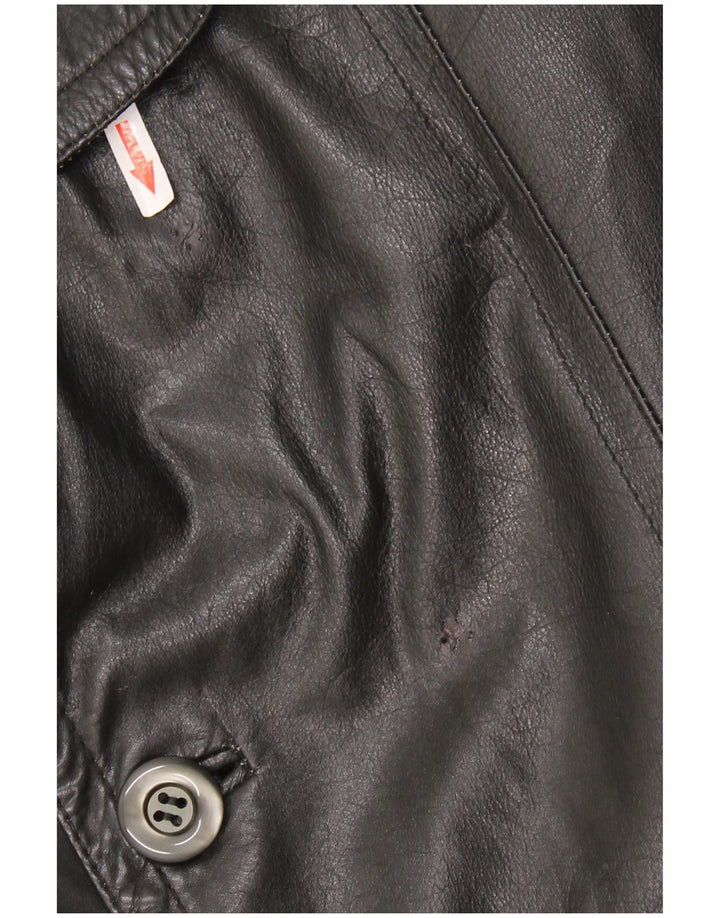 Vintage muški kožni kaput UK 40 veliki crni kožni