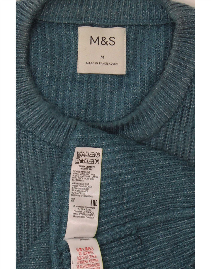 Marks & Spencer muški džemper s okruglim izrezom srednje plave boje od poliamida