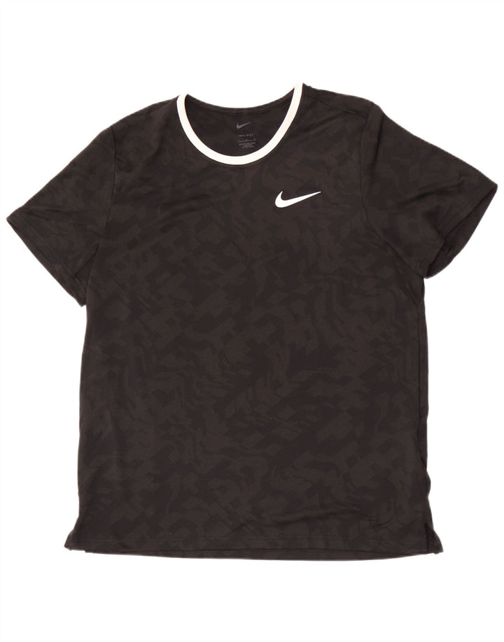 Nike Dri Fit majica kratkih rukava velika crna kamuflažna poliester
