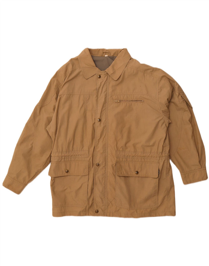 VINTAGE Mens Utility Jacket UK 38 Medium Beige Polyester
