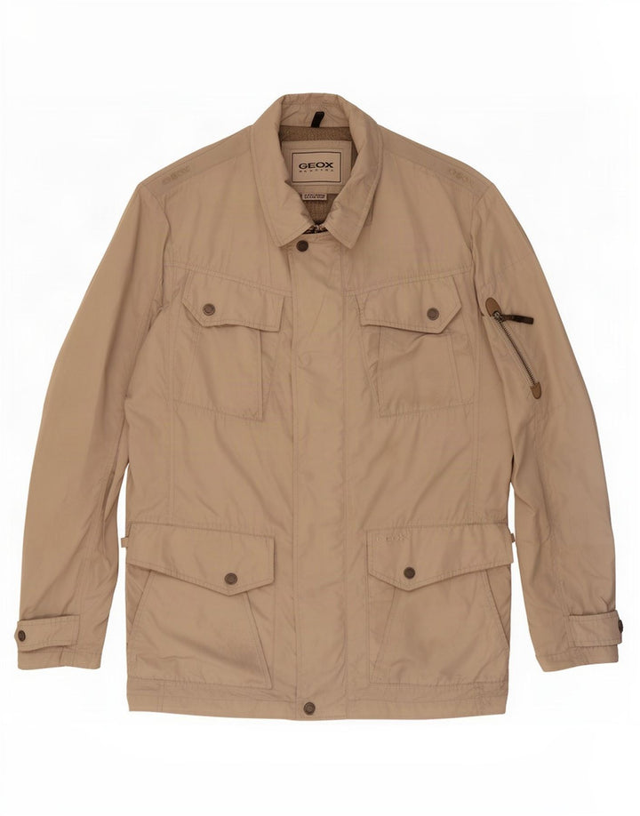 Geox Mens Respira Utility Jacket UK 40 Large Beige Poliester