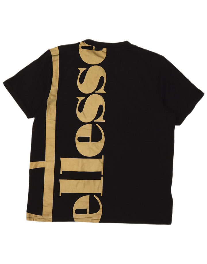 Muška majica kratkih rukava Ellesse Graphic T-Shirt Srednji crni pamuk