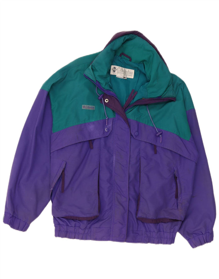 Columbia ženska velika vjetrovka jakna UK 16 Large Purple Colourblock