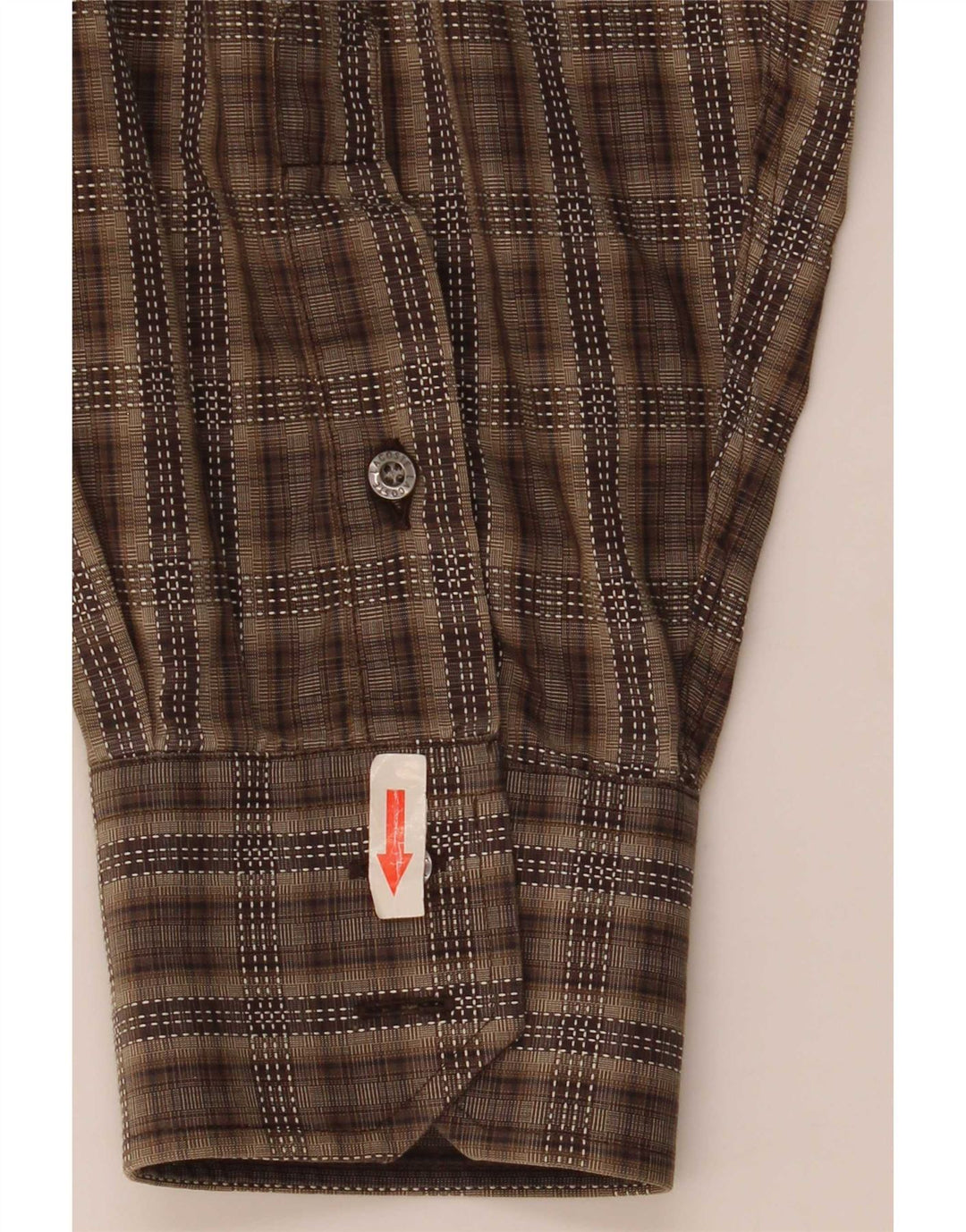 Lacoste muška košulja, veličina 45 XL, smeđi karirani pamuk