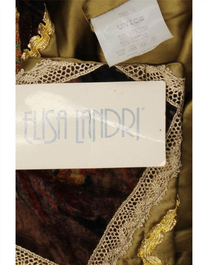 ELISA LANDRI Ženska jakna jakna UK 16 Veliki kaki patchwork viskoza