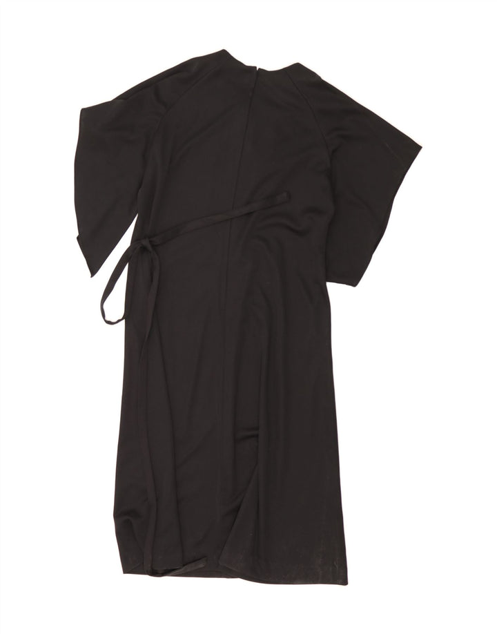 NORMAN LINTON Womens Maxi Dress UK 14 Large Black Polyester Vintage Norman Linton and Second-Hand Norman Linton from Messina Hembry 