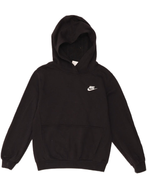 Nike Girls Hoodie Jumper 12-13 Years Large Black Cotton