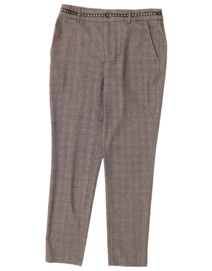 Guess ženske uske chino hlače W27 L28 sivi karirani poliester