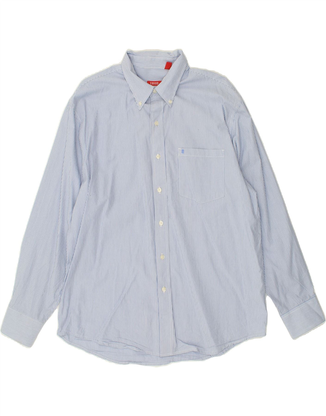 IZOD Mens Shirt Large Blue Pinstripe Cotton Vintage Izod and Second-Hand Izod from Messina Hembry 