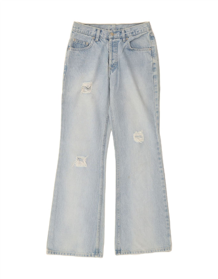 VINTAGE Womens Distressed Flared Jeans EU 38 Medium W28 L30 Blue Cotton Vintage Vintage and Second-Hand Vintage from Messina Hembry 