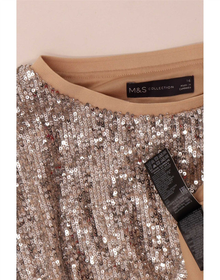 Marks & Spencer Ženska prevelika bluza sa šljokicama UK 16 Large Silver