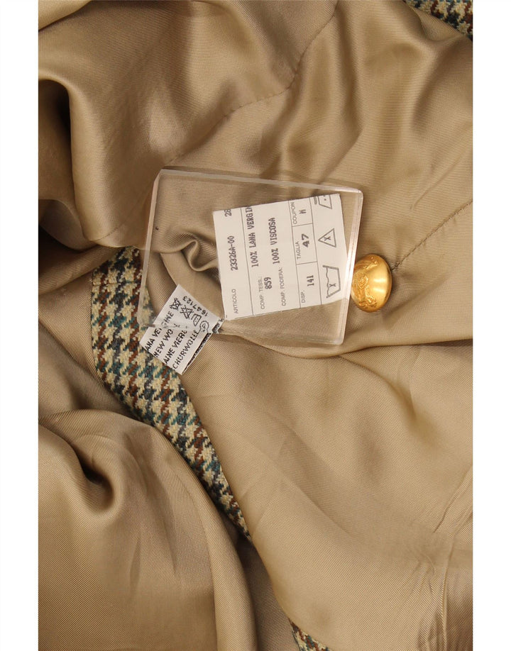 Vintage ženski sako sa 2 gumba IT 47 Velika zelena vunena hrskava zuba