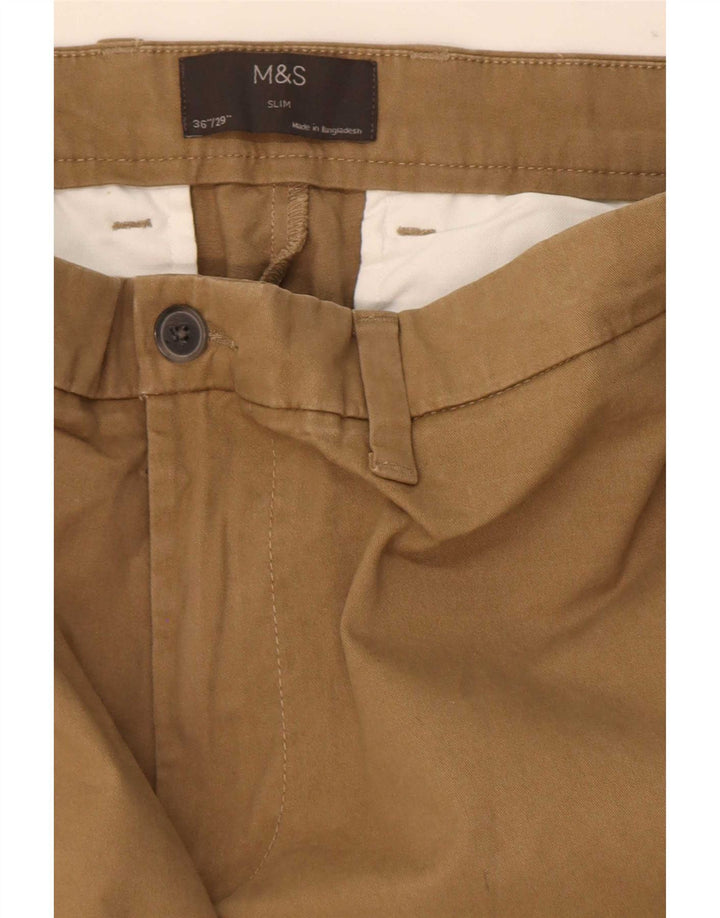 Marks & Spencer muške uske chino hlače W36 L29 smeđe