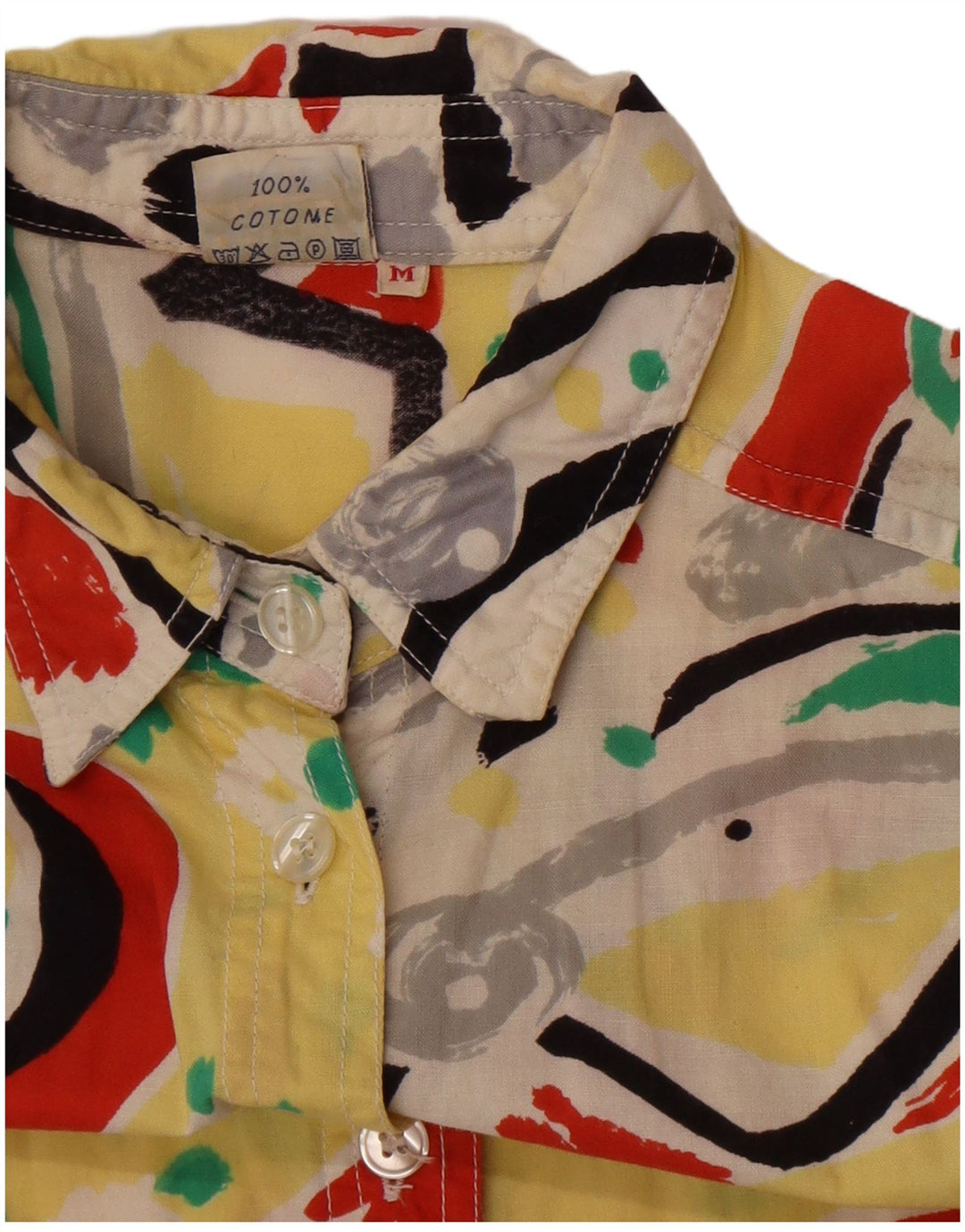 Vintage ženska prevelika košulja bluza UK 14 srednje raznobojna geometrijska