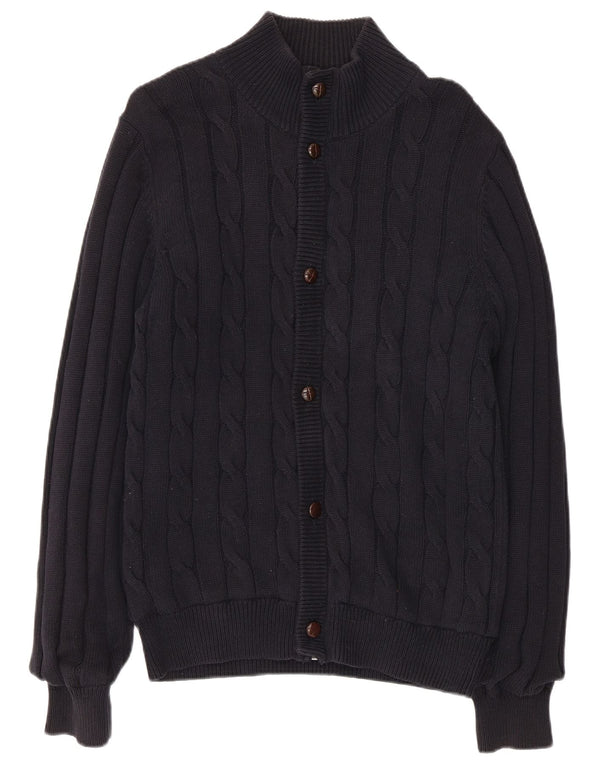 Marks & Spencer Mens Blue Harbour Cardigan Sweater Small Navy Blue Cotton