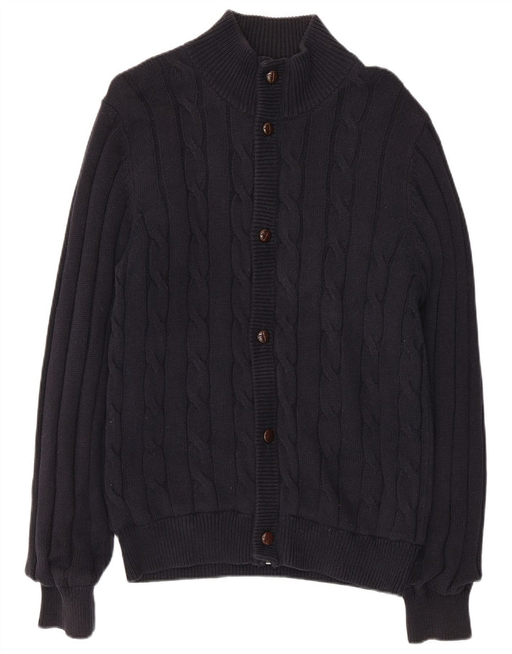 Marks & Spencer muški plavi Harbor kardigan pulover mali tamnoplavi pamuk