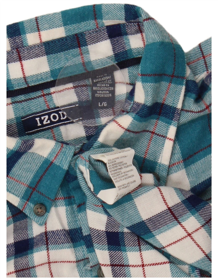 IZOD Muška flanelska košulja, veliki plavi karirani pamuk