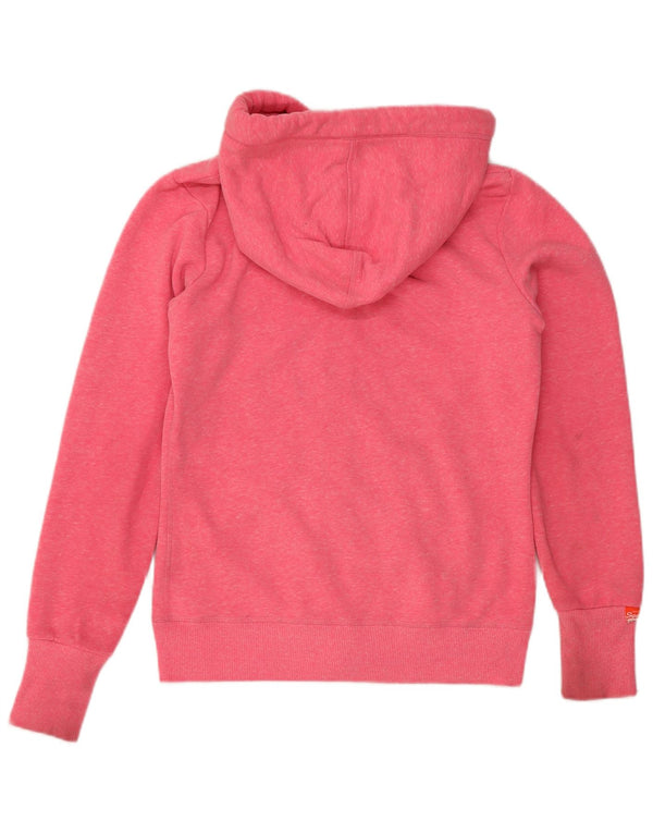 Superdry ženski pulover s kapuljačom na patentni zatvarač UK 10 mali ružičasti