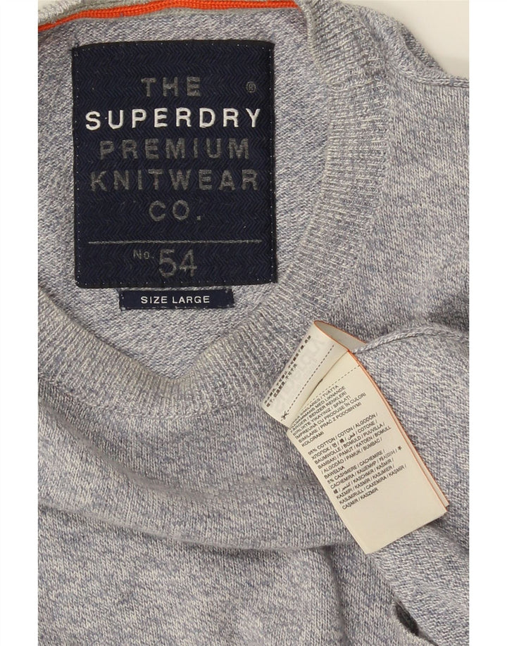 Superdry muški pulover s okruglim izrezom Veliki sivi pamuk