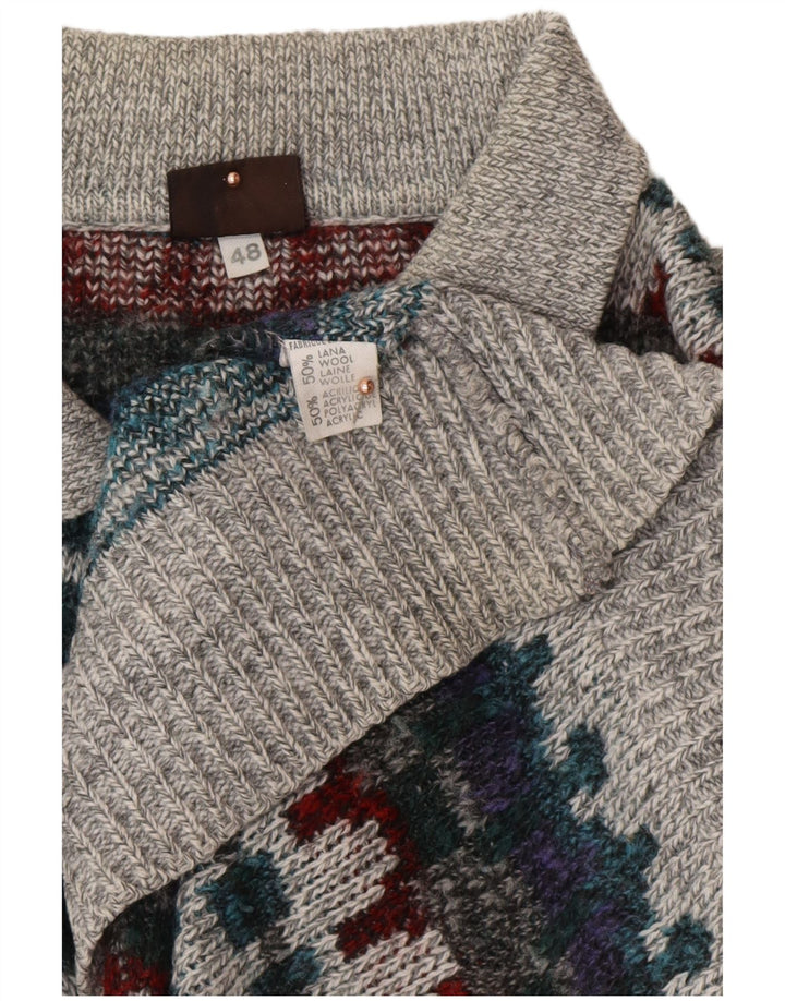 VINTAGE muški pulover s polo ovratnikom IT 48 srednje boje, Fair Isle