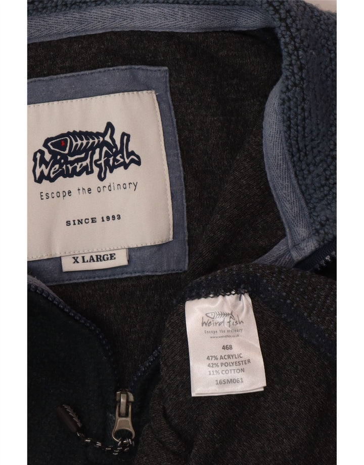 WEIRD FISH Muška majica s izrezom s patentnim zatvaračem XL tamnoplava boja