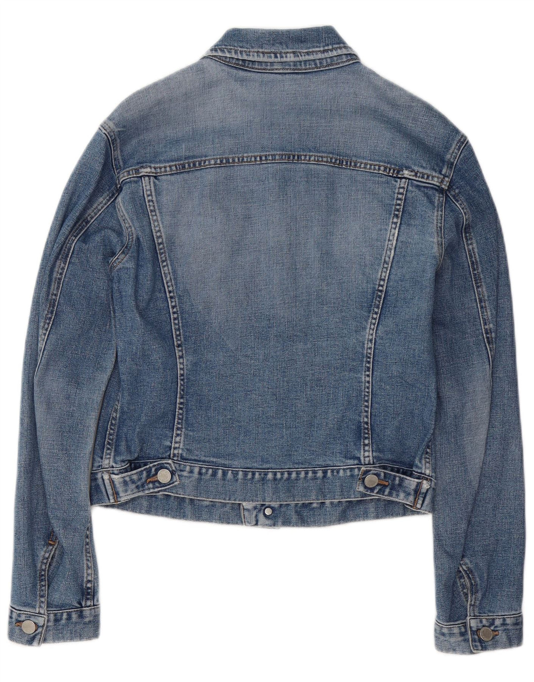 Benetton ženska crop traper jakna UK 10 Small Blue