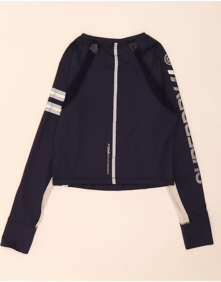 Superdry ženska majica dugih rukava s grafikom UK 12 srednje tamnoplave boje