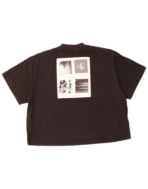 CALVIN KLEIN Ženska prevelika majica kratkih rukava s grafičkim motivima UK 10 Mala crna