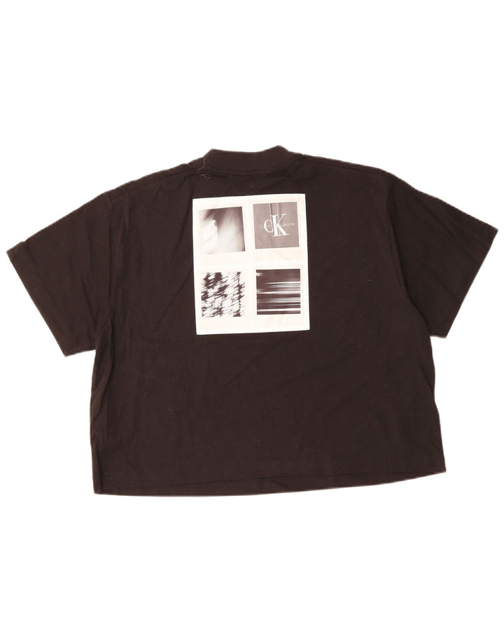 CALVIN KLEIN Ženska prevelika majica kratkih rukava s grafičkim motivima UK 10 Mala crna