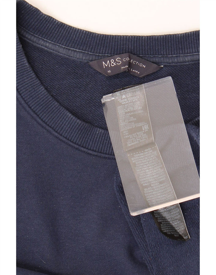 Marks & Spencer Ženska majica s kratkim rukavima UK 16 Veliki tamnoplavi pamuk