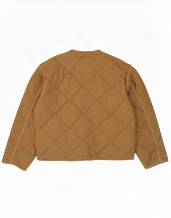 Zara ženska prevelika prošivena jakna UK 10 Small Beige Poliester