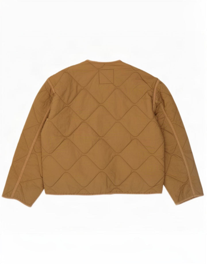 Zara ženska prevelika prošivena jakna UK 10 Small Beige Poliester