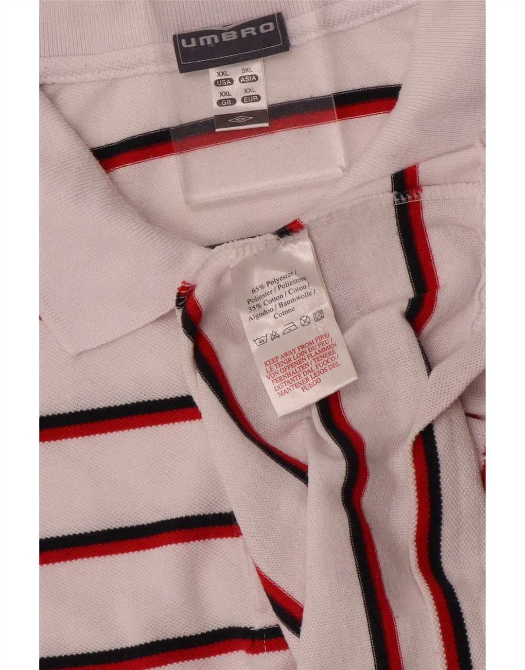 Umbro muška polo majica 2XL bijeli poliester na pruge