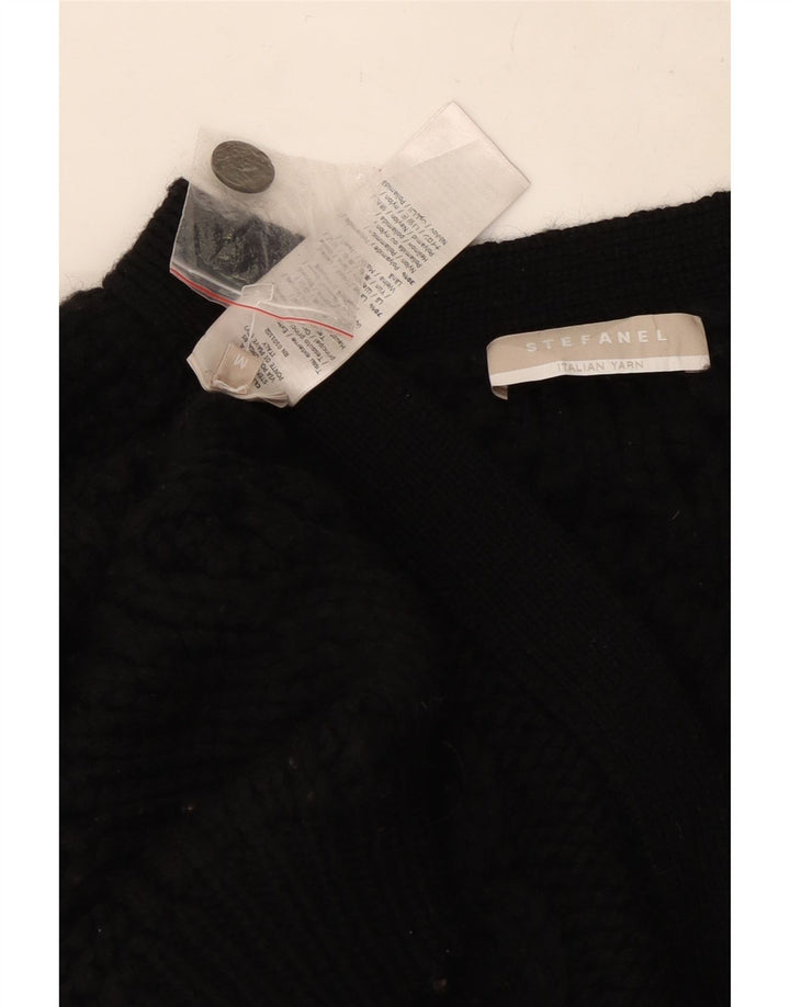 Stefanel ženski kardigan džemper UK 14 srednje crne vune