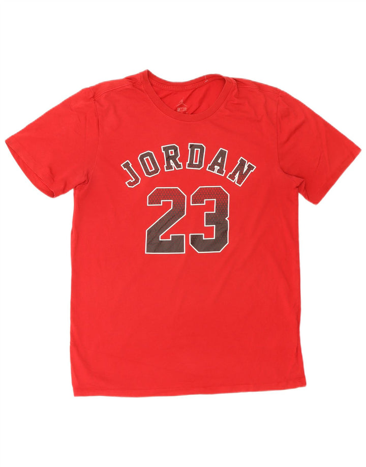 JORDAN Muška Dri Fit grafička majica kratkih rukava Srednje crveni pamuk