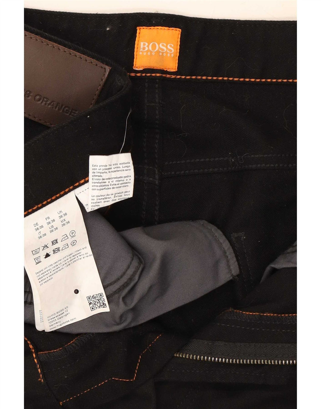 Hugo Boss muške uske traperice W36 L36 crni pamuk