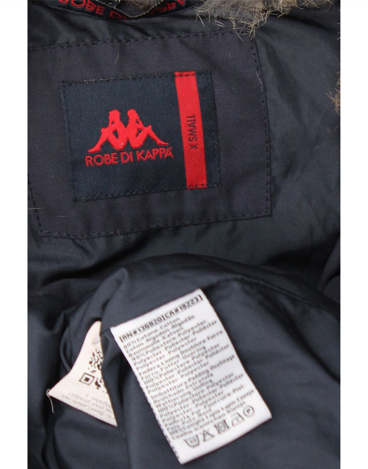 KAPPA ženska podstavljena jakna s kapuljačom UK 6 XS tamnoplavi pamuk