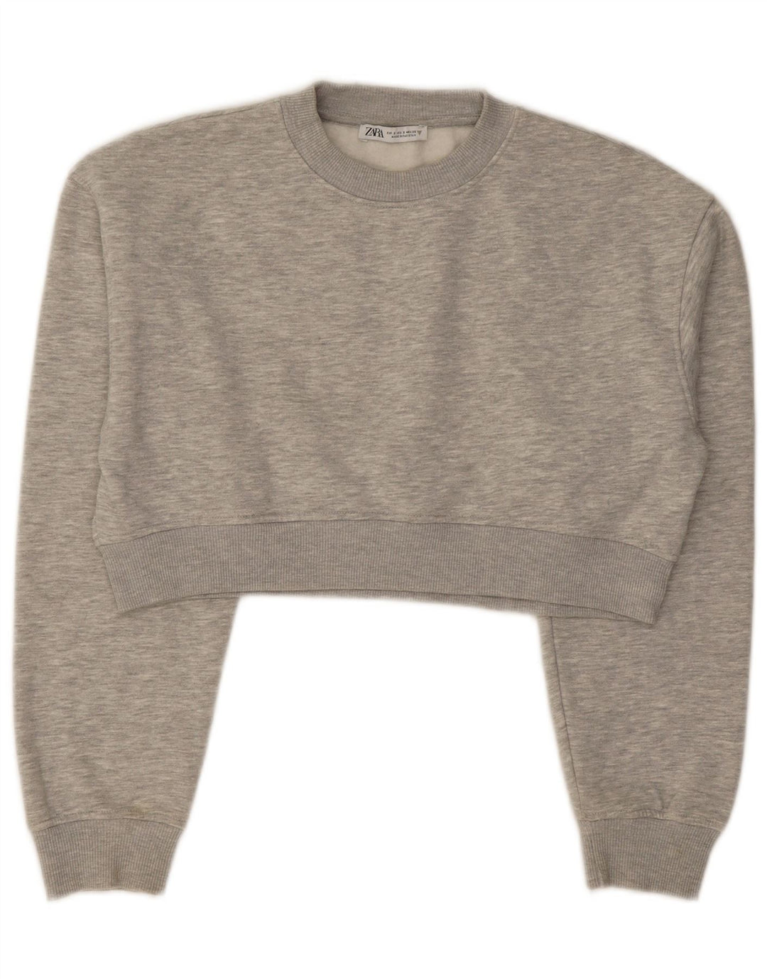 Zara ženski kratki džemper prekomjerne majice UK 10 Small Grey Flected