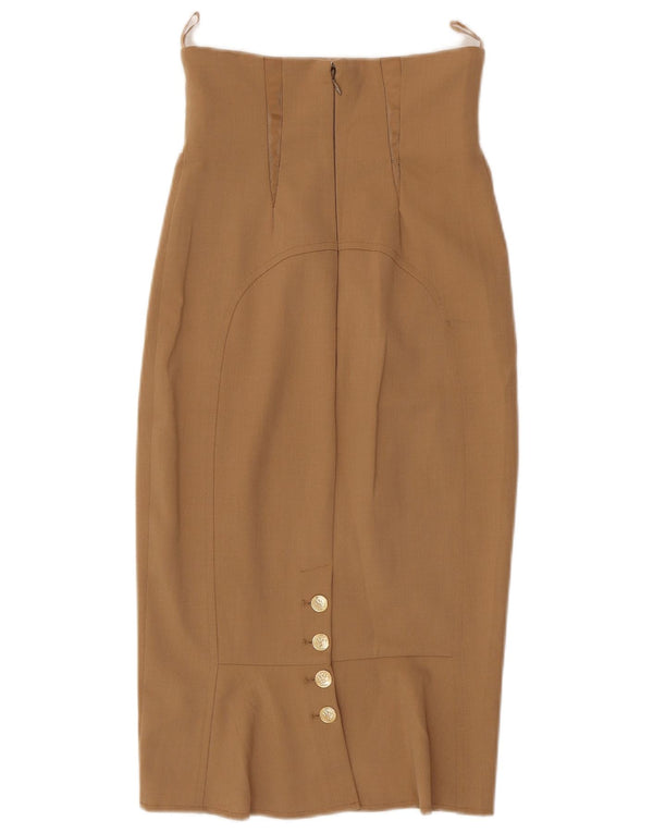 Elisabetta Franchi Womens Pencil Skirt IT 38 XS W26  Beige Polyester