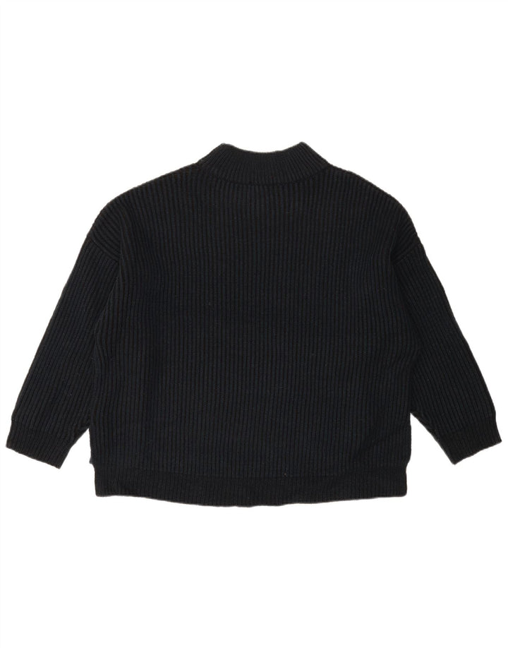 TOPSHOP Womens Oversized Turtle Neck Jumper Sweater UK 14 Medium Navy Blue
