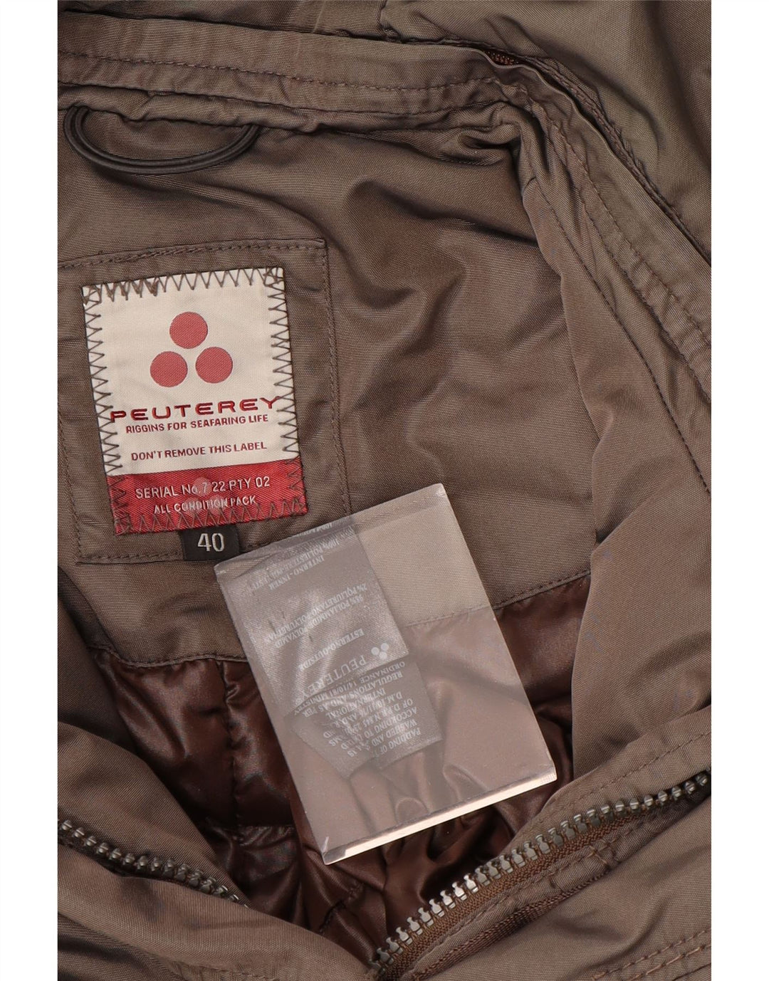 PEUTEREY Ženski podstavljeni kaput s kapuljačom IT 40 Mali kaki poliester