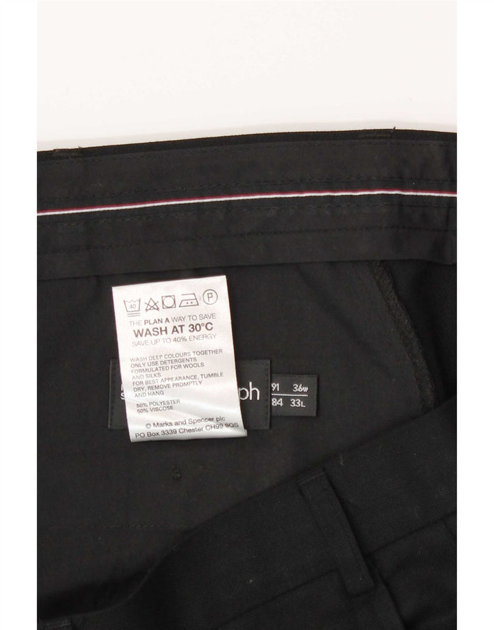 Marks & Spencer muške hlače ravnog odijela W36 L33 crni poliester