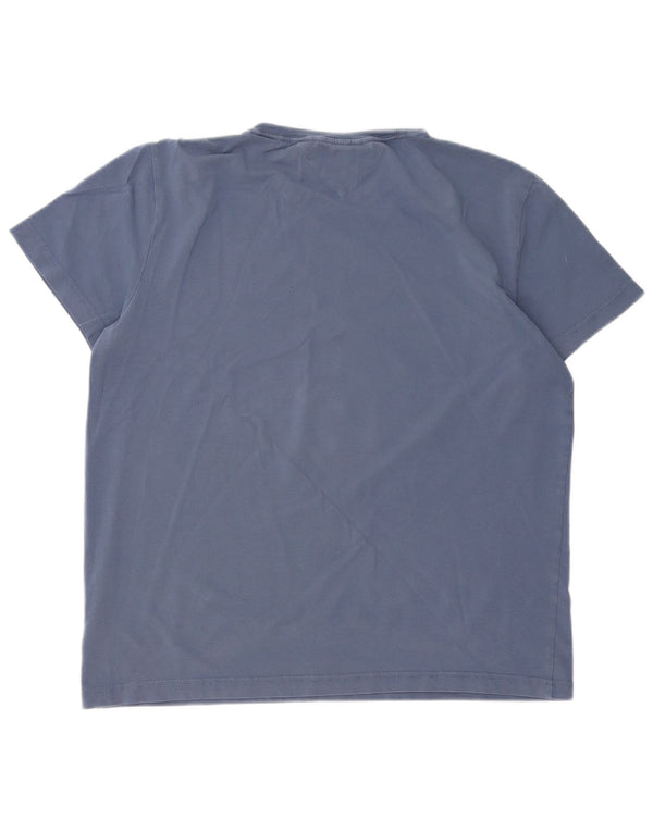 TOMMY HILFIGER Ženska uska majica kratkih rukava UK 18 XL Plavi pamuk