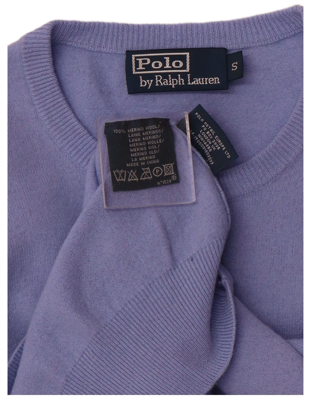 POLO RALPH LAUREN Muški džemper s okruglim izrezom, mali ljubičasti vuneni merino