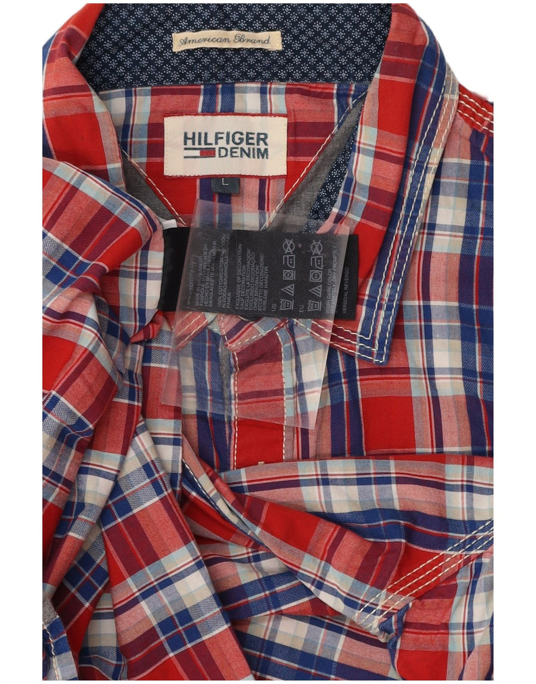 TOMMY HILFIGER Košulja za dječake 15-16 godina, veliki crveni karirani pamuk