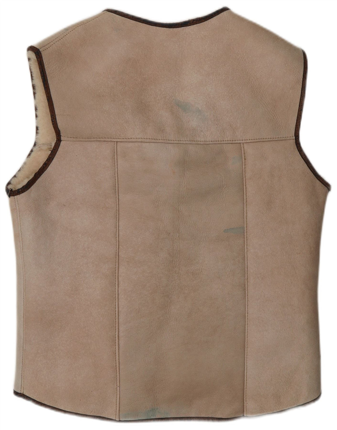 VINTAGE Ženska šerpa majica UK 14 Srednje bež