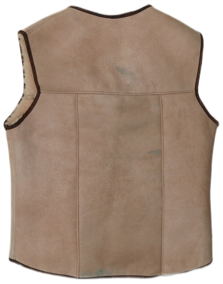 VINTAGE Ženska šerpa majica UK 14 Srednje bež