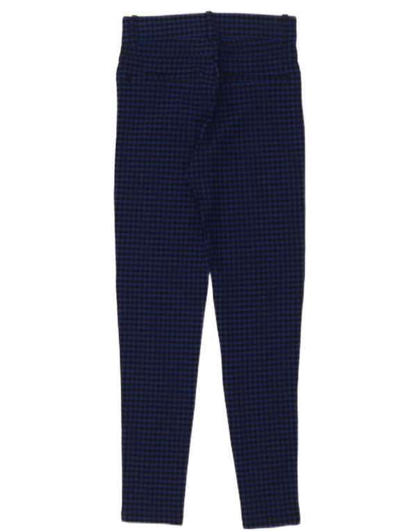 Zara ženske uske ležerne hlače male W26 L28 plava gingham