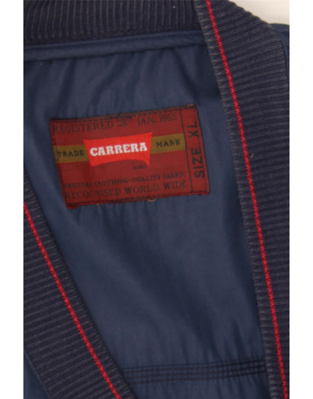 CARRERA Mens Bomber Jacket UK 42 XL Navy Blue Vintage Carrera and Second-Hand Carrera from Messina Hembry 