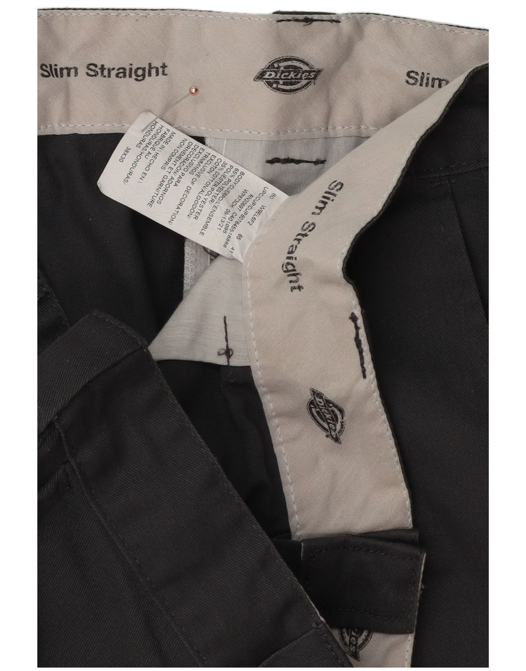 Dickies muške uske ravne chino hlače W38 L30 sivi poliester